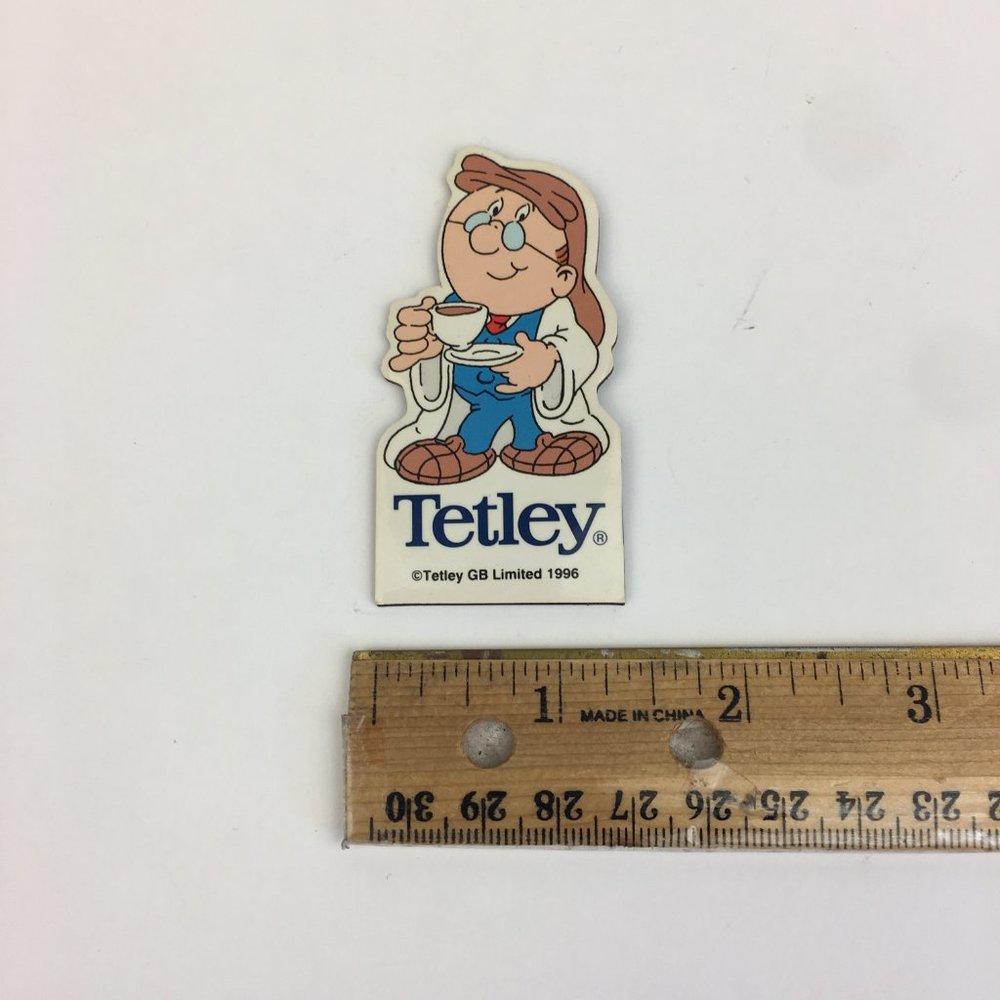 Vintage 1996 Tetley Tea Flat Refrigerator Fridge‎ Magnet Gaffer Character Advert